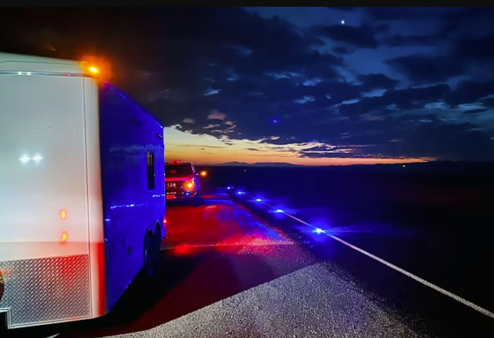 Sequential LED road flares used in highway lane closure