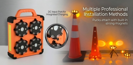Rechargeable LED Road Flare with Magnetic Base