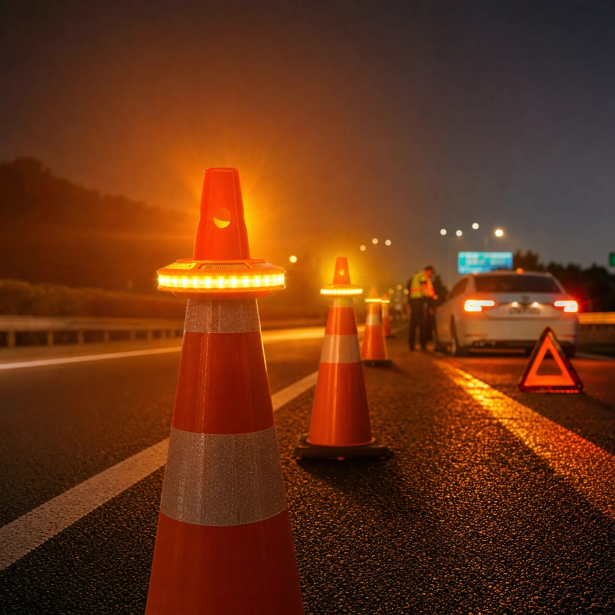 road flare deployment SOP placement distance