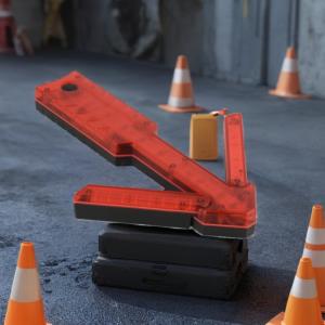 Foldable Traffic Arrow Light with 4 Modes, Magnetic Base & Hook – Essential for Nighttime Road Safety