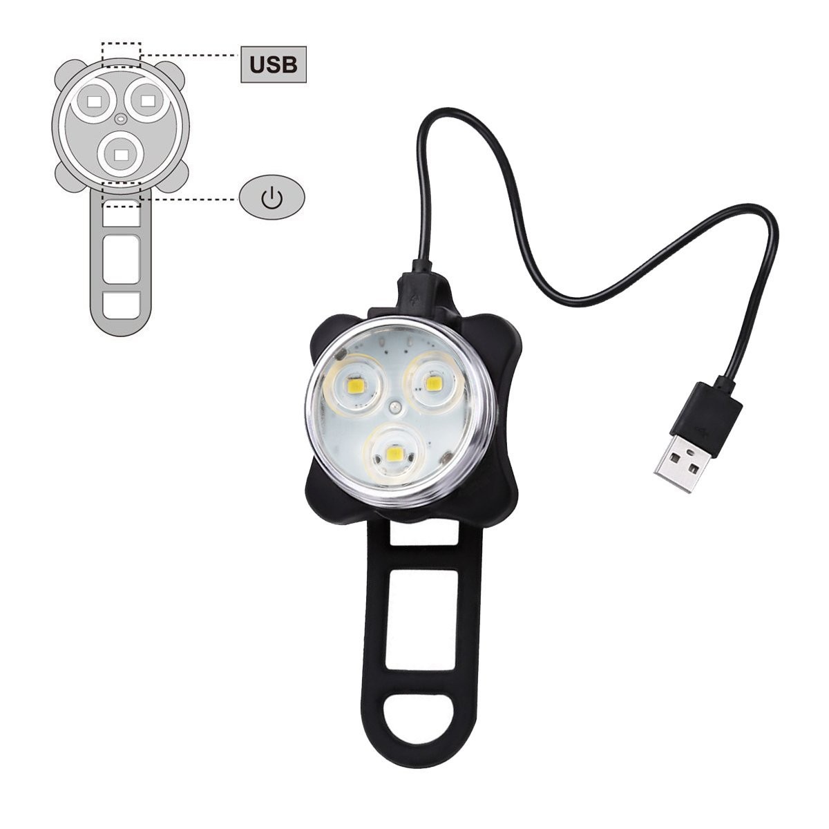 2pcs in one package Recharegable bicycle light
