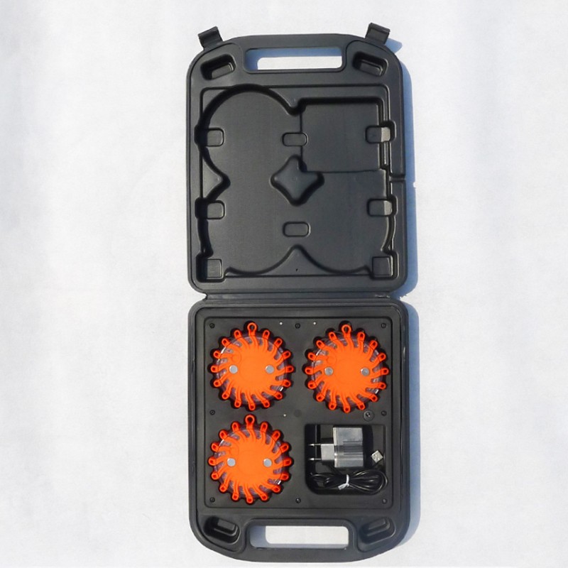 3pcs Traffic Warning Light with Rechargeable Case  