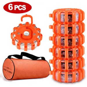 6pack Led rechargeable warning light in a bag
