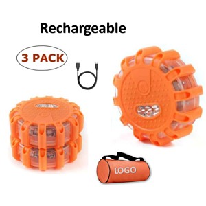 6pack Led rechargeable warning light in a bag