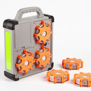 6-Pack Rechargeable Sequential LED Road Flares for Truck Safety | Magnetic Emergency Warning Lights