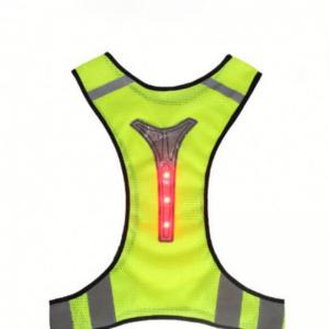 Led safety vest with reflective strap
