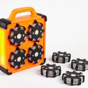 8-Pack Auto-Sync Rechargeable LED Amber Road Flares for Vehicle & Roadside Safety