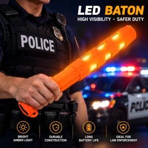 Rechargeable LED Traffic Baton – Magnetic Warning Wand, IP65, OEM